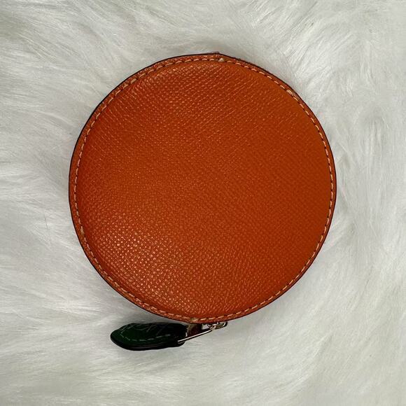 Coach Orange Coin Case Pouch In Leather/ Spice Orange CAN29 NWT - Picture 2 of 4